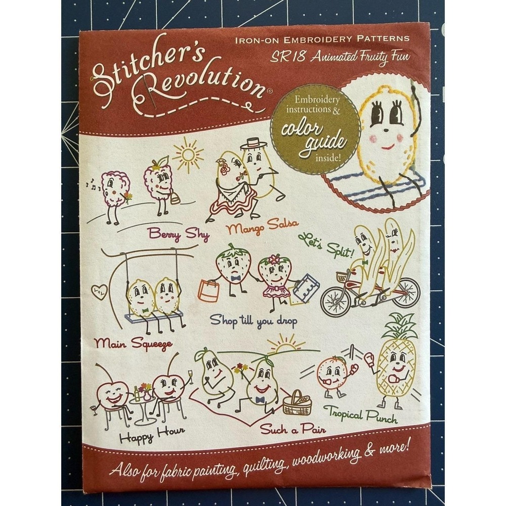 Stitcher's Revolution Animated Fruity Fun Embroidery Transfer Pattern SR18